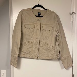 Tan button up jean jacket